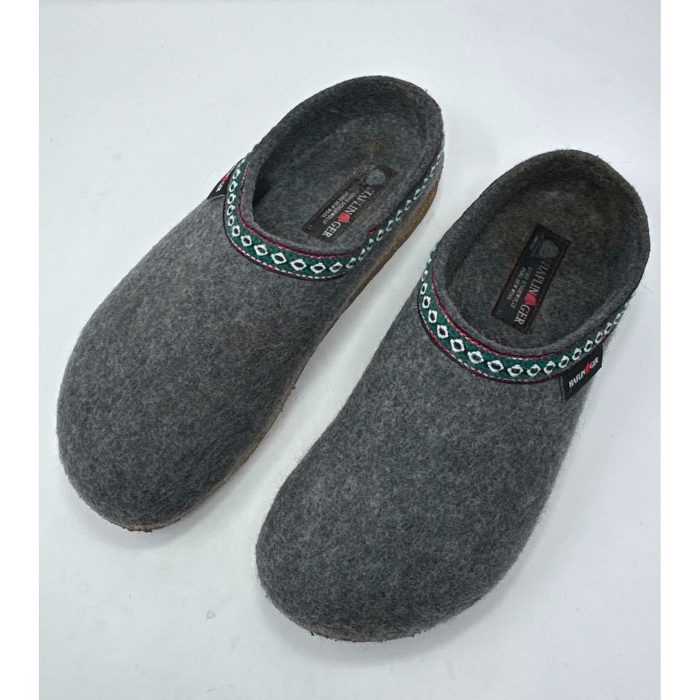 Haflinger Grizzly Franzl Wool Felt Clogs Gray EU 43 Mens 10 Womens 12 Germany